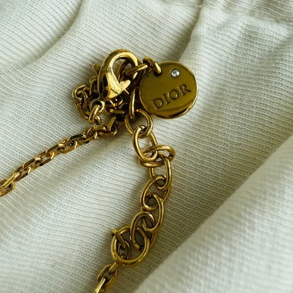 Dior Gold Necklace with Pearl Accent (Petit CD Necklace)